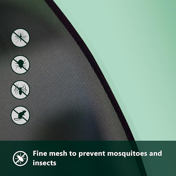 Werph 10x10 Pop Up Screen Tent, Mosquito Net Gazebo, UV Resistant, Green | Roof Waterproof Screen Canopy, Quick Setup Outdoor Shelter for Backyard, Patio, Garden, Picnic, Camping and Events