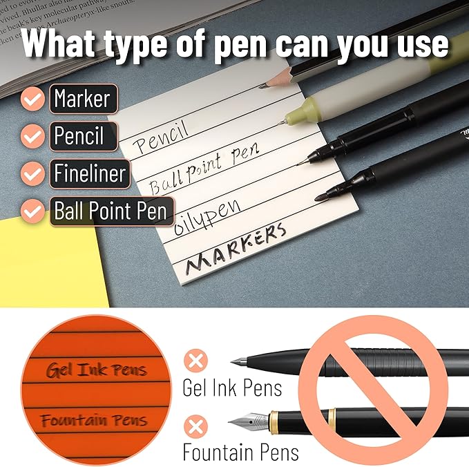 Mr. Pen- Transparent Sticky Notes, 3"x3", 10 Pads, 7X Lined, 3X Blank, 500 Sheets, Vibrant Colors, Lined Transparent Sticky Notes Lines, Back to School Supplies, Stocky Notes for Bible Journaling