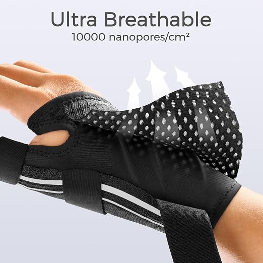 FREETOO Trigger Finger Splint for Thumb, Thumb Brace Right Hand Left Hand for Arthritis Pain and Support, Thumb Spica Splint for Trigger Thumb Tendonitis, Sprain. Fits Palm from 6.2‘’-7.5‘’ XS White