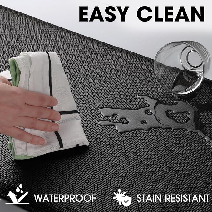 Mattitude Kitchen Mat Cushioned Anti-Fatigue Floor Mat Water Resistant Non-Slip Mats and Rugs Standing and Comfort Desk Mats for House Sink Office Laundry (Black, 17.3"x60")