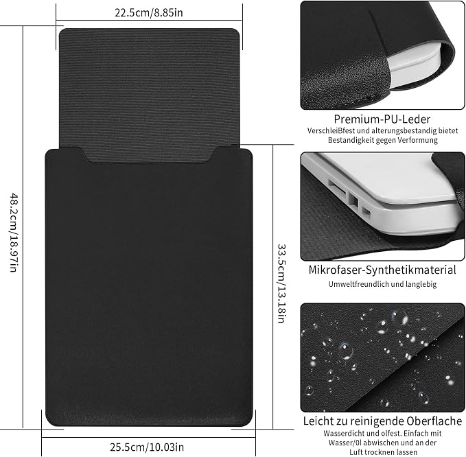 13.3-14 Inch Laptop Sleeve - Thin & Padded Case Compatible with 14" (2022), 13.3" (2015) Models | Portable Dark Black Protective Sleeve (Dark Black, 13.3-14 Inch)