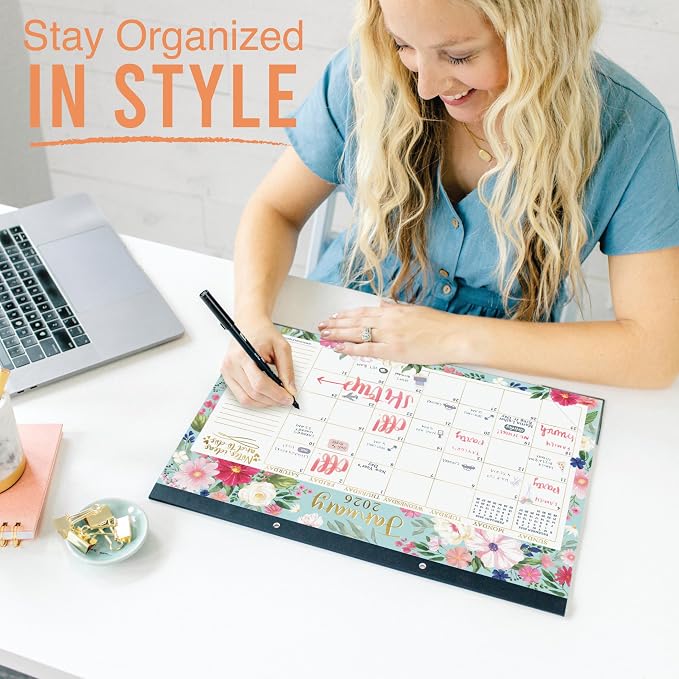 Hadley Designs Large Teacher Desk Calendar 2026-2027 - Desktop Calendar 2026, 18-Month Desk Calendars for Home, Office & Classroom, Cute Classroom Must Haves, Back to School Teacher Gifts