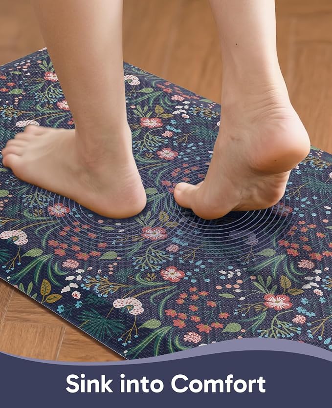 Ophanie Kitchen Mats for Floor,3/4 inch Thick,17x28 Anti Fatigue Cushioned Mat with 99+ Pairs of Anti-Slip Bottom Ridges,Kitchen Rugs,Waterproof,Comfort Ergonomic Standing Mat for Office,Home,Sink