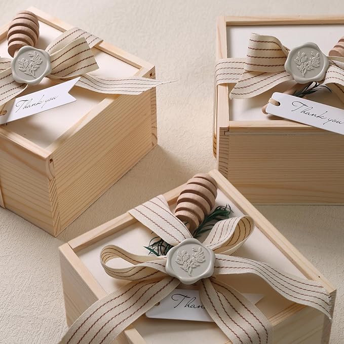 UNIQOOO Wax Seal Stickers - Eucalyptus Wedding Invitation Envelope Seal Stickers, 50 Pcs Self- Adhesive Neutral Linen Warm Grey Stickers, Perfect for Invitation, Christmas, Gift Wrapping