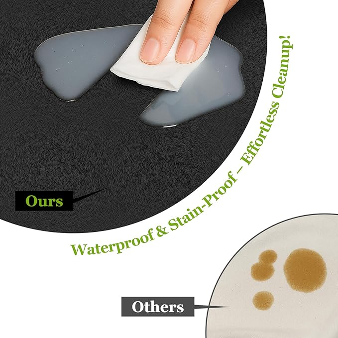 Warmstar Leather Table Cover 36 x 63 Inch, 1.8MM Thick PVC Table Protector Waterproof, Desk Cover Protector Non-Slip Desk Pad for Kitchen, Dresser, Gaming Desk,Dining Room Table