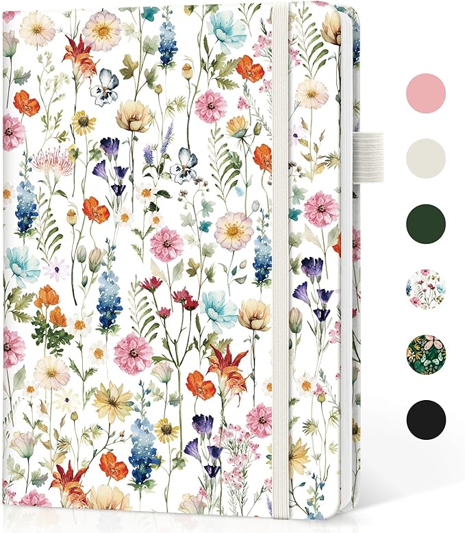 Taja Dotted Journal Notebook for Women & Men, Hardcover Leather Journal for Writing, A5 Dotted Journaling Notebook for Work & Sketching, Perfect for Office School Home Supplies, 160 Pages, Garden