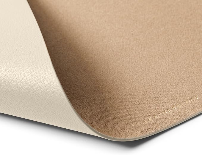 Premium Dove Full Grain Leather Desk Pad – Modern Desk Mat for Home Office or Workspace – Water & Scratch Resistant, Slim Portable Design with Microsuede Lining