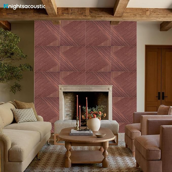 8Pack Acoustic Wall Panels, Wood-Pattern Art Sound Proof Foam Panels For Walls, Decorative Acoustic Panels Sound Absorbing, Self-Adhesive Sound Dampening Panels For Studio Home, 23.62 X 23.62 Inches