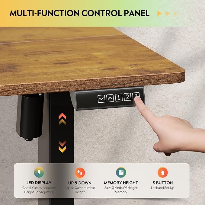 DEVAISE 55 Inch Standing Desk with Split Top, Ergonomic Computer Desk, Rustic Brown-1