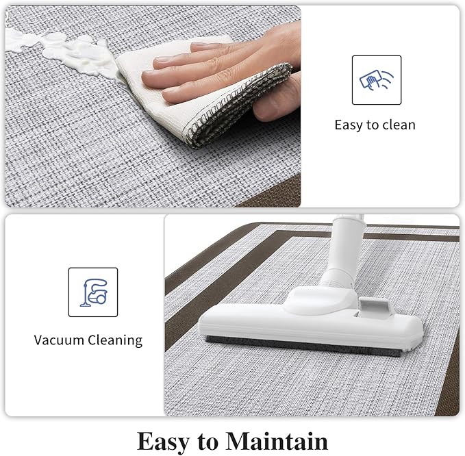 Mattitude Kitchen Mats Set of 2 Cushioned Rugs Anti-Fatigue Mats for Kitchen Floor,Waterproof Non-Slip Mats and Rugs Set for Office,Floor,Laundry 17.3"×29"+17.3"×59",Chocolate