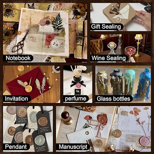 xxxHOLIC Wax Seal Kit – 360 Beads in 24 Colors, Smokeless & Crack-Resistant Seal Wax Starter Set with Melting Spoon & Tea Lights for Wedding Invitations & Envelope Sealing