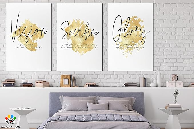 3 Piece Inspirational Canvas Wall Art, Office Wall Art, Motivational Quote Art Pictures for Men Women Gift, Inspirational Positive Quote Poster, Framed Artwork for Home Office Wall Decor 24”x36”x3Pcs
