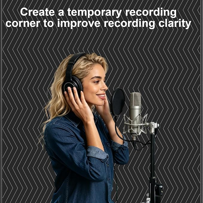 2 Pack Large Sound Dampening Blanket, 70" x 41" Acoustic Noise Reducing Curtain with Grommets, Heavy Duty Polyester Sound Absorbing Panel for Home Studio, Door, Window & Musical Instruments