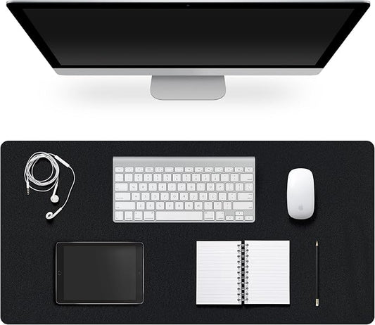 Leather Desk Pad Protector,Non-Slip Desk Pad,on-Slip PU Leather Large Mouse Pad,Easy Clean Desk Protecor Mat,Writing Pad for Office Work/Home/Decor(Black, 47.2" x 17")