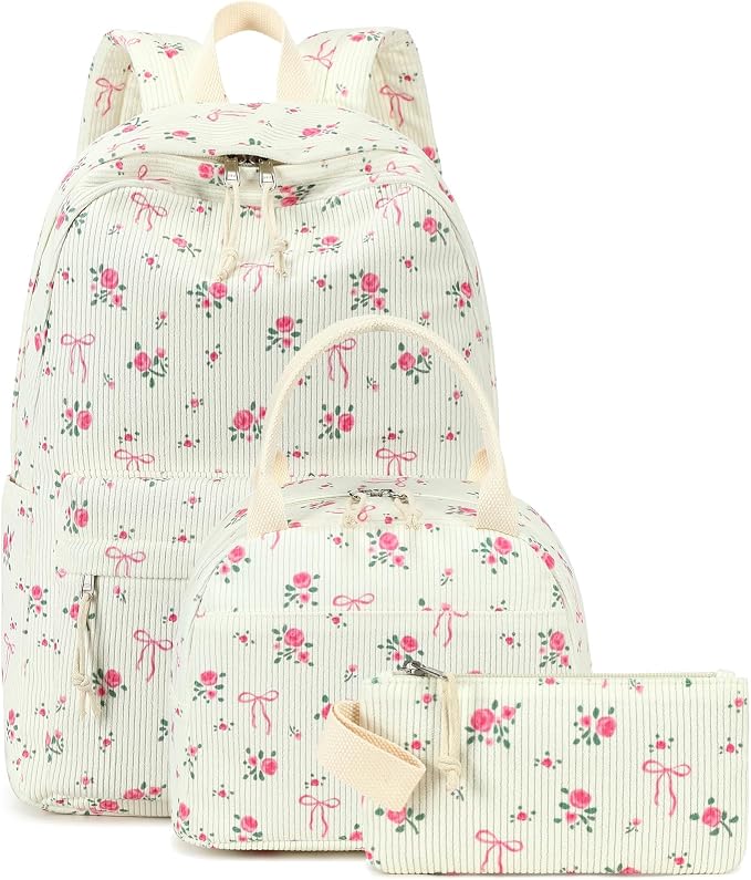 LEDAOU Backpack for Girls School Bag Kids Bookbag Teen Backpack Set Daypack with Lunch Bag and Pencil Case | Kids