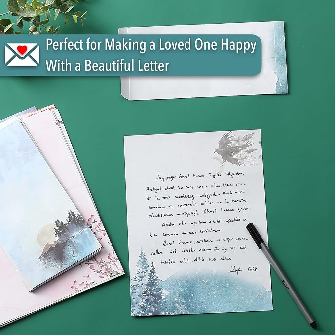 Mr. Pen- Stationery Writing Paper Set with Envelopes, 7.3" x 10" | 30 Letter Sheets & 18 Envelopes, Smooth Printable Letter Paper for Handwritten Notes, Personal Letters, Invitations