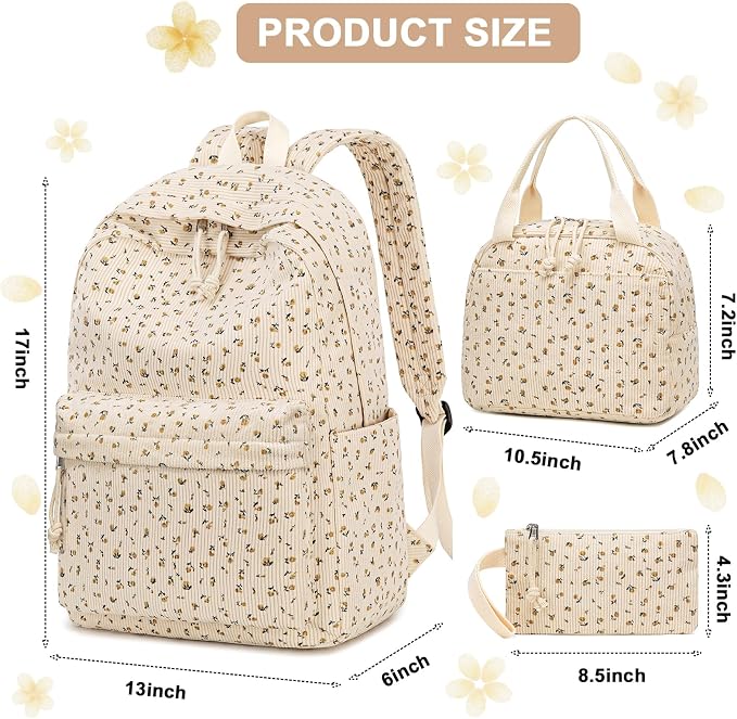 BTOOP School Backpacks for Teen Girls Bookbags Lightweight Kids Backpack School Bags Set with Lunch Box Pencil Case