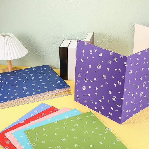 Sherr 30 Pcs School Privacy Boards Bulk for Student Colored Desk Trifold Divider Panels Privacy Partition Folders for School Student Teacher Desks, 15.8 x 13.4 x 11.81 Inches(Fresh Style)