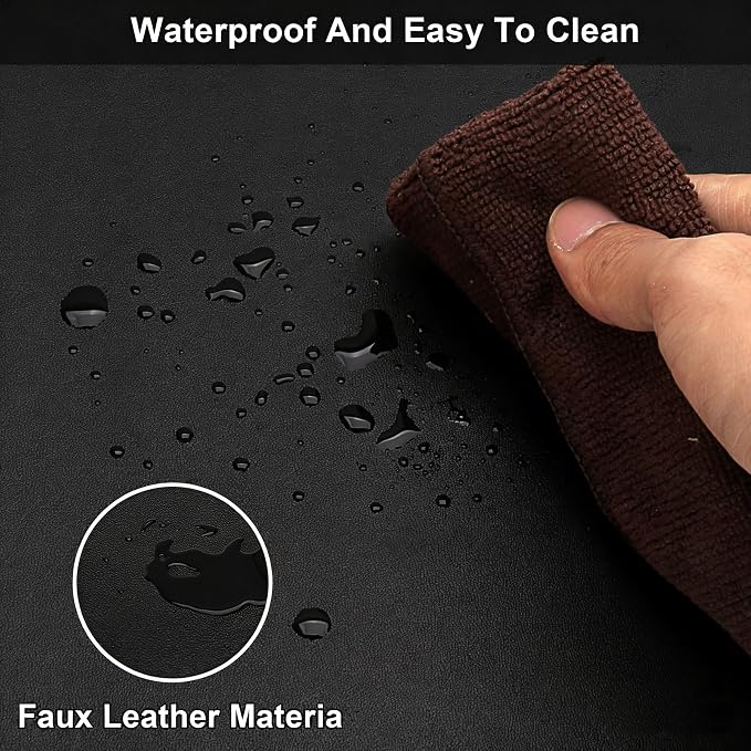 Table Cover Mat - 30x44 Inch Waterproof Easy to Clean Can Conceal Flaws Protector The Table Top from Scratches Used for Dining (Black+Black 30x44)