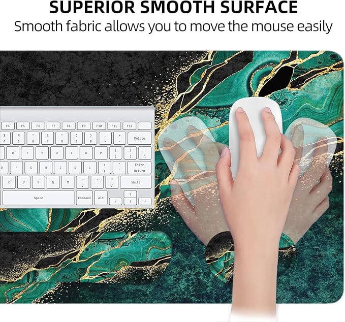 LATEEFAH Desk Mat, Mouse Pad with Wrist Rest, 4-in-1 Large Mouse Pads for Desk, Ergonomic Mouse Pad and Keyboard Wrist Rest Gaming Keyboard Mat for Office, Home