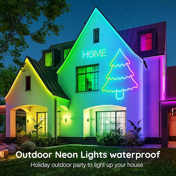 AILBTON 32.8Ft Neon Rope Lights,Flexible Led Rope Lights Control with App/Remote,Multiple Modes Music Sync Gaming RGB Led Neon Lights for Bedroom Outdoor