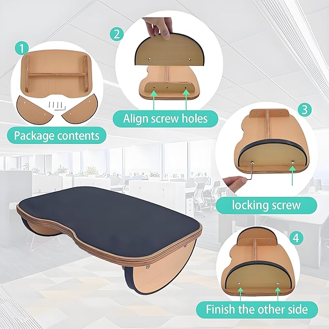 Under Desk Footrest for Office, Ergonomic Foot Rest for Under Desk at Work, Wood Foot Stool to Teacher Supplies, Student Gifts, Doctors Office Accessories