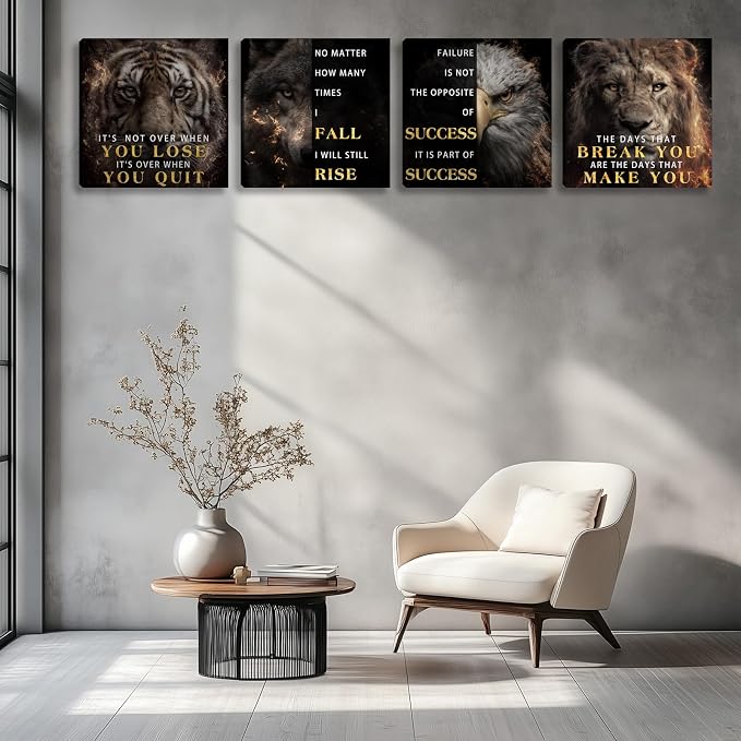 Motivational Wall Decor for Living Room Inspirational Wall Art for Office Workplace Canvas Wall Art Painting Poster Prints Artwork 16"x16"x4