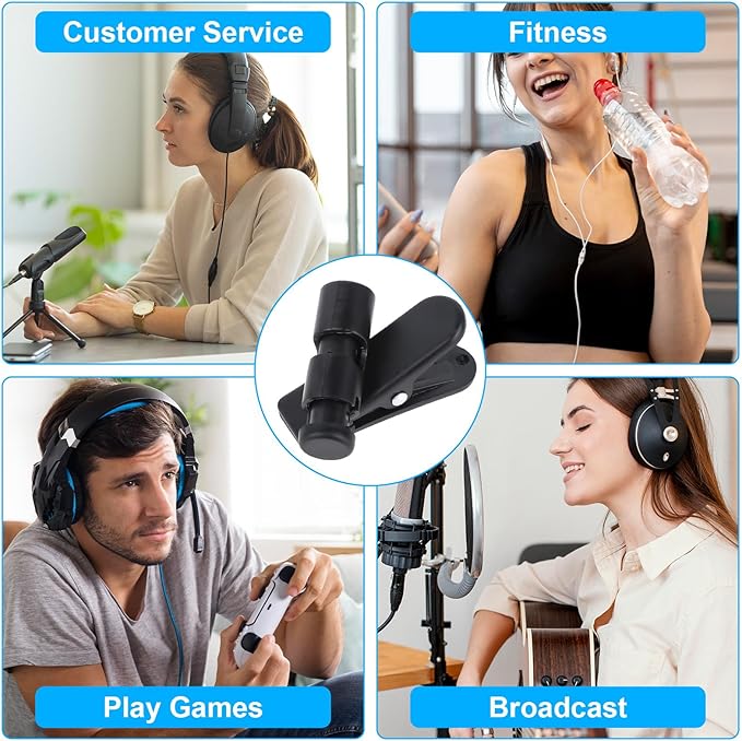 5 Pack Headphone Clips Headset Cable Clips for Earphone Wire Clips Cable Cord Clamp Hooks Collar Clamp Clothing Clips Earphone Winder Earbud Cable Clip Clamp Hooks, Fixing 2-4mm Headphone Wire