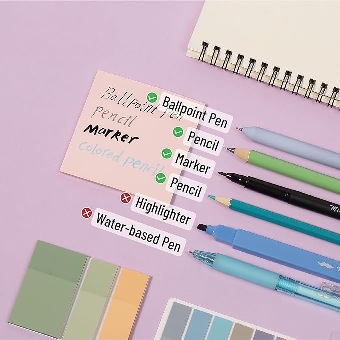 Mr. Pen- Aesthetic Book Annotation Kit, Aesthetic Highlighters and Gel Pens, Transparent Sticky Notes, Transparent Sticky Tabs for Books, No Bleed Highlighters for Bible Pages No Bleed