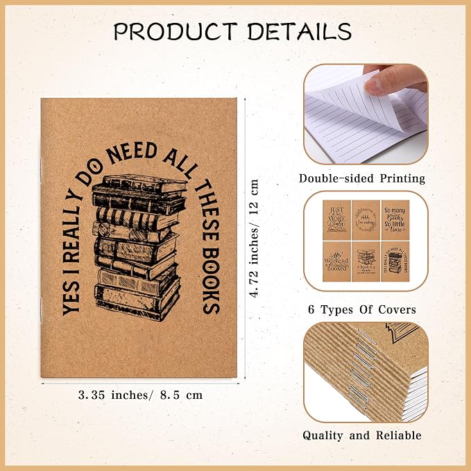 Supervitae 96 Set Book Lover Gift Book Club Reading Journal Inspirational Bookish Notebook with Motivational Bamboo Pens Librarian Appreciation Gift for Women Bookworm Teacher Student Office Writers