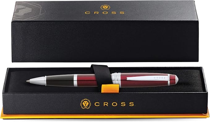 Cross Bailey Red Lacquer Rollerball Pen - Refillable Pen for Smooth Writing - Well-Balanced, Distinctive Design - Easy Handling - Comfortable Grip - Gift-Ready Black Ink