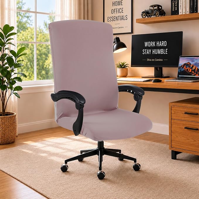 DIVA EN CAMINO DEC Universal Office Chair Cover with Durable Zipper, Soft Stretch Slipcover for High Back Chair