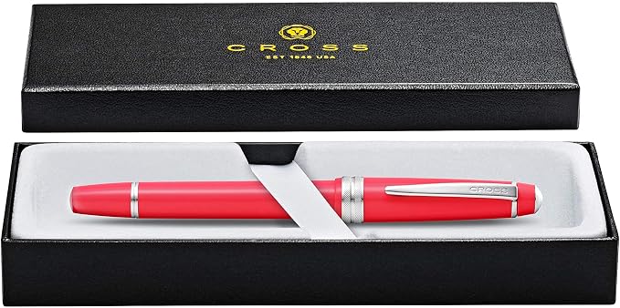 Cross Bailey Light Polished Coral Rollerball Pen - Professional Pen for Effortless Writing - Journaling, Note-Taking & More - Black Ink - Easy Handling - Includes Gift Box