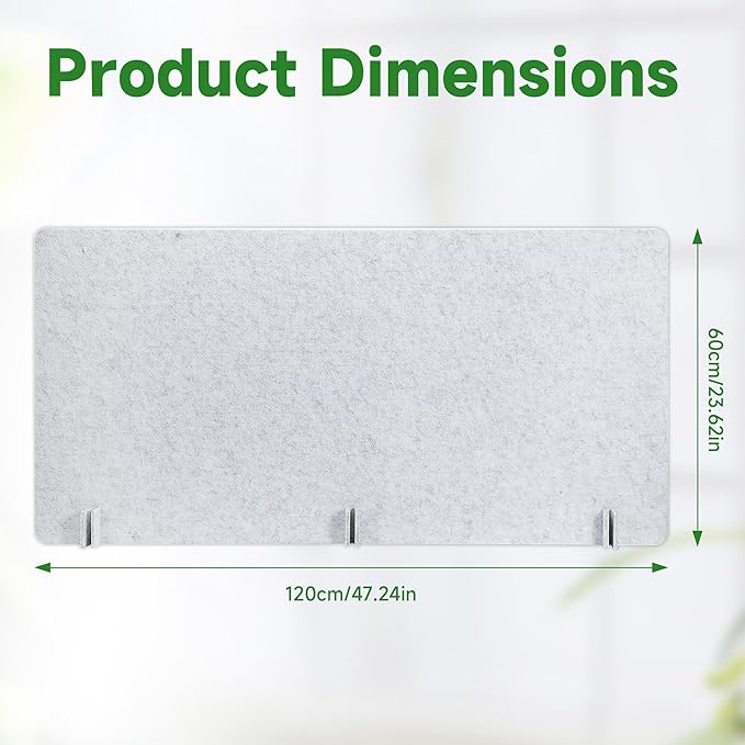 Desk Privacy Panel Acoustic Divider Panel Portable Desk Partition Desk Divider Noise Visual Isolate Table Divider for Student Study Office Library (Gray-2, 47.2" x 23.6")