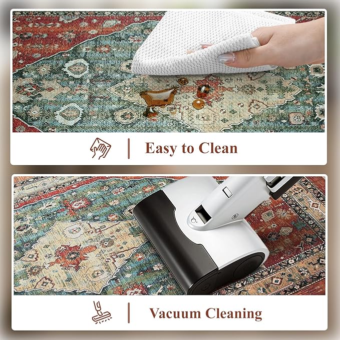 Collive Boho Kitchen Mat 2PCS, Cushioned Anti Fatigue Kitchen Mats for Floor Waterproof Kitchens Rugs Set of 2, Non Slip Comfort Standing Mat for Office, Sink, Laundry, 17.3"x29"+17.3"x59"