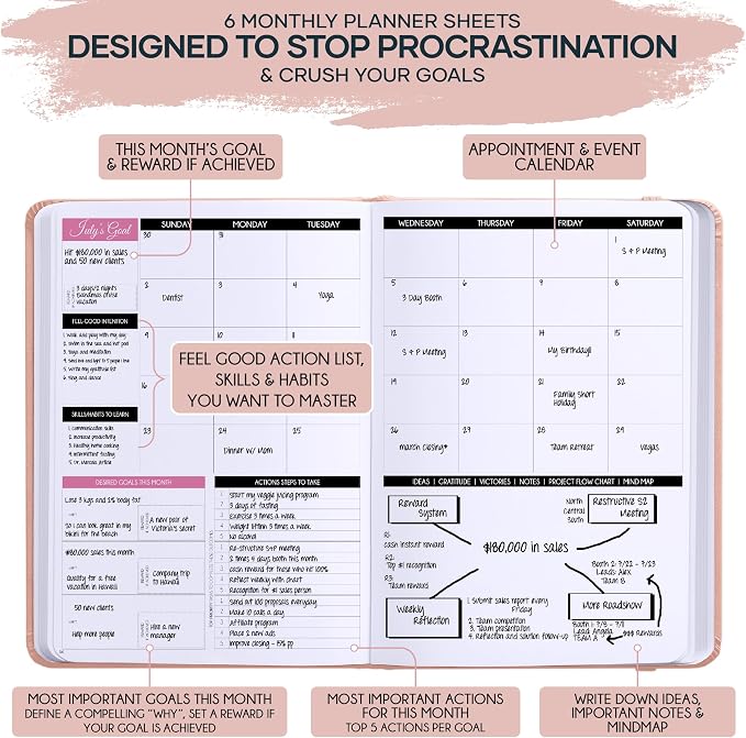Self Care Journal & ADHD Planner for Adults - 5 Minute Journal, A 90 Days Planner, Creating Your Dream Life, Increase Productivity & Happiness, Vision Board, Guided & Gratitude Journal - Undated | ADHD Planner, Undated, Gratitude Journal for Women and ...