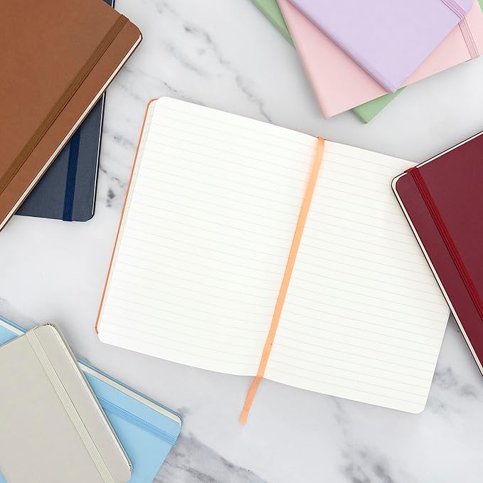 PAPERAGE Lined Journal Notebook, Hardcover Journal for Women & Men, 160 Pages, (5.6 in x 8 in), College Ruled Journaling Notebook for Work, School Supplies & Note Taking, (Burgundy)