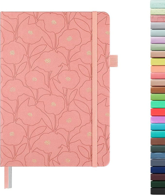 &And Per Se Lined Hardcover Notebook – A5 5.7"x8" College Ruled, 160 Pages, 100gsm Thick Paper – Aesthetic Journal for Women, Gift-Ready Planner, Everyday Writing Notebook (Peach Pink)