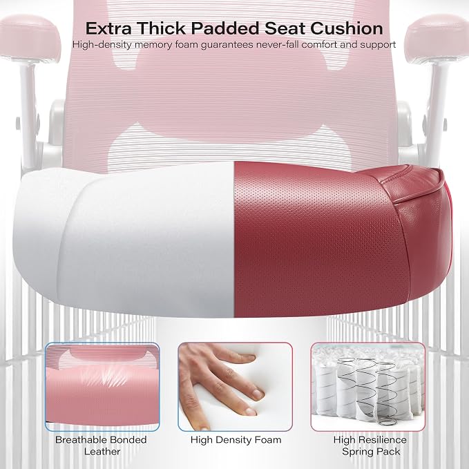 600lbs Big and Tall Office Chair- Heavy Duty Executive Computer Chair with 3D Flip Arms Large Wheels, Ergonomic Mesh High Back Desk Chair, Extra Wide Seat Adjustable Lumbar Support&Headrest