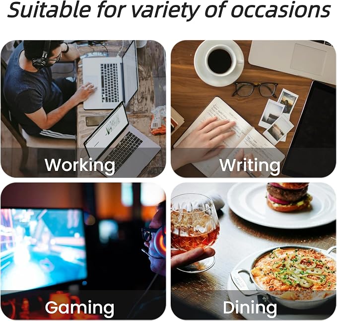 Desk Pad Mat PU Leather Non-Slip Water-Resistant Desk Matt for Desktop Large Mouse Pad for Office and Home Black 23.6" x 13.8"