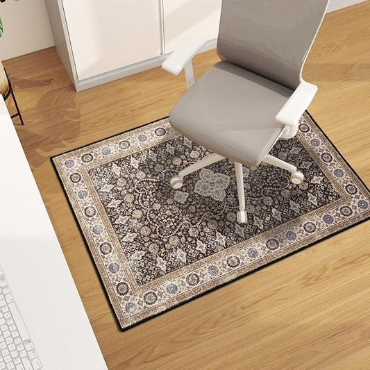 Office Chair Mat for Hardwood Floor, 48"x36" Easy Glide Computer Desk Mat Protector for Rolling Chair Under Desk Rug Nonslip Backing, Machine Wash (Modern)