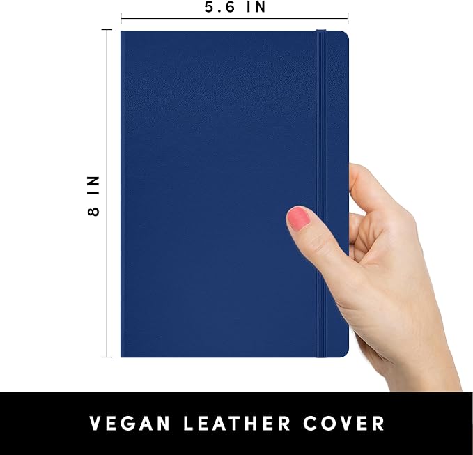 PAPERAGE Dotted Journal Notebook, (Royal Blue), 160 Pages, Medium 5.6 in x 8 in - 100 GSM Thick Paper – Hardcover Journaling Notebook for Work, School & Bullet Journaling