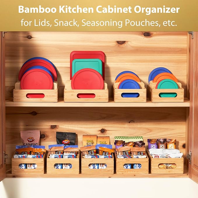 Umilife Food Container Lid Organizer for Kitchen Cabinet Drawer, Organization & Storage in Pantry, Office, Bathroom, Size Medium