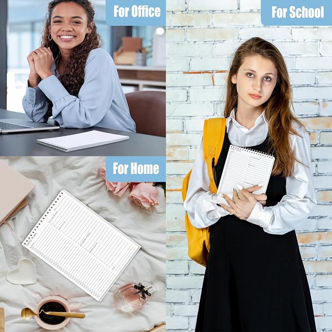3PC Daily Shedule Planner Hourly Appointment Planner Personal Organizer with Work To-Do List, Priorities 6.5 x 9.8