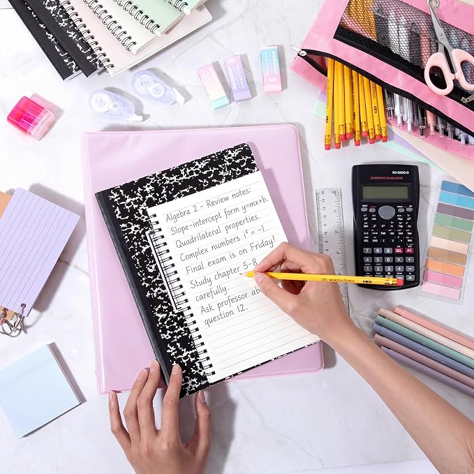 Eersida 117 Pcs Middle High School College Bundle Supplies Kit, Back to School Essentials, Includes Folders, Notebooks, Tab Dividers, Pencils, Highlighters, Calculator & More (Macarons)