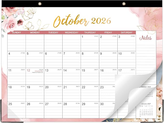 2026-2027 Desk Calendar - 18 Month Desk/Wall Calendar Runs from July 2026 to December 2027, 14.6" x 11.5" Desktop Calendar, Monthly Calendar 2026-2027 for Home Office, or School
