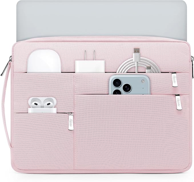 HYZUO 14-15 Inch Laptop Sleeve Bag for MacBook Air 15 M5 A3448 M4 M3 M2 2026-2023, MacBook Pro 15, 15" Surface Laptop, XPS 14/15 Plus, NoteBook Case for 14" HP Dell Lenovo Asus Acer, Pale Pink