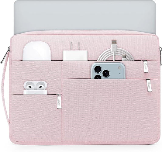 HYZUO 14-15 Inch Laptop Sleeve Bag for MacBook Air 15 M5 A3448 M4 M3 M2 2026-2023, MacBook Pro 15, 15" Surface Laptop, XPS 14/15 Plus, NoteBook Case for 14" HP Dell Lenovo Asus Acer, Pale Pink