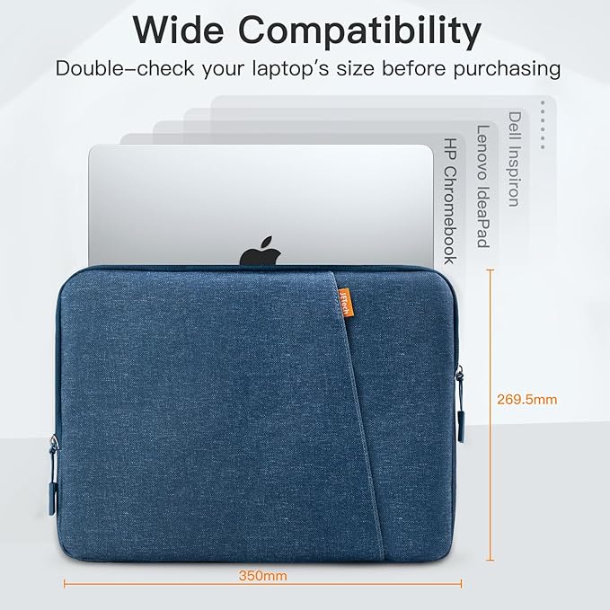 JETech Laptop Sleeve for MacBook Neo (A18 Pro), 14-InchMacBook Air/Pro, MacBook Pro M1-M5 2021-2026, Waterproof Bag Case with Pocket, Compatible with 14 Inch Notebook (Navy)