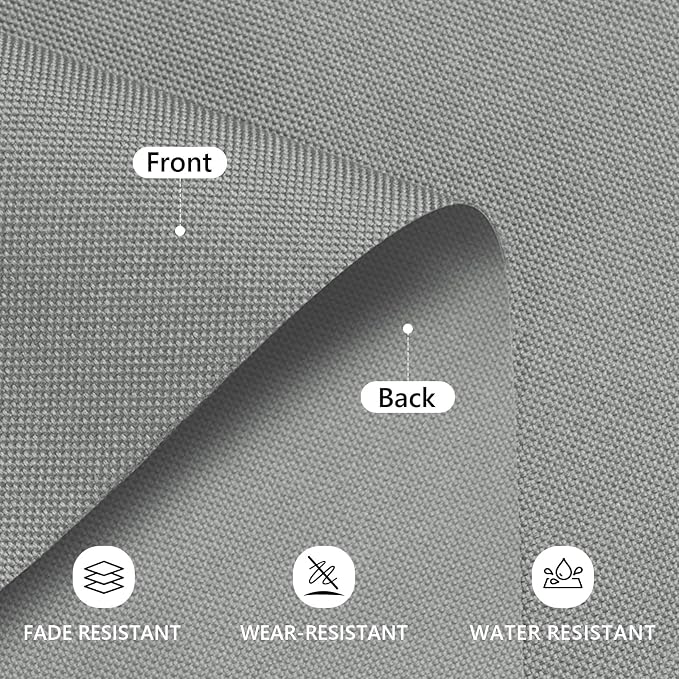 Waterproof Canvas Fabric by The Yard 58inch 600D Upholstery Material Polyester Fabric Outdoor Water Resistant Fabric for Sewing Chair Patio Cushion Purse Bag Interior, 15 Yard Silver Grey